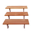 VINUOVO - Escalier en acier BALI, 3 marches en bois exotique Bangkirai, Hauteur 54 cm - L 60 cm - vignette