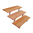 VINUOVO - Escalier en acier BALI, 3 marches en bois exotique Bangkirai, Hauteur 54 cm - L 60 cm - vignette