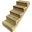 VINUOVO - BERLIN Escalier extérieur bois 5 marches H 88cm L-100cm - avec contre marche - vignette