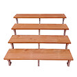 VINUOVO - Escalier en acier BALI, 4 marches en bois exotique Bangkirai, Hauteur 71 cm - L 140 cm - vignette
