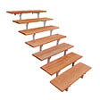 VINUOVO - Escalier en acier BALI, 7 marches en bois exotique Bangkirai, Hauteur 122 cm - L 80 cm - vignette
