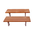 VINUOVO - Escalier en acier BALI, 2 marches en bois exotique Bangkirai, Hauteur 37 cm - L 80 cm - vignette