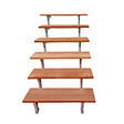 VINUOVO - Escalier en acier BALI, 6 marches en bois exotique Bangkirai, Hauteur 105 cm - L 100 cm - vignette