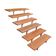 VINUOVO - Escalier en acier BALI, 6 marches en bois exotique Bangkirai, Hauteur 105 cm - L 100 cm - vignette