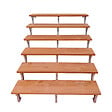 VINUOVO - Escalier en acier BALI, 6 marches en bois exotique Bangkirai, Hauteur 105 cm - L 120 cm - vignette
