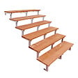 VINUOVO - Escalier en acier BALI, 6 marches en bois exotique Bangkirai, Hauteur 105 cm - L 120 cm - vignette