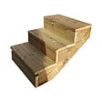 VINUOVO - BERLIN Escalier extérieur bois 3 marches H 54cm L-60cm - avec contre marche - vignette