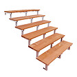 VINUOVO - Escalier en acier BALI, 6 marches en bois exotique Bangkirai, Hauteur 105 cm - L 140 cm - vignette