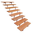 VINUOVO - Escalier en acier BALI, 8 marches en bois exotique Bangkirai, Hauteur 139 cm - L 80 cm - vignette