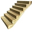 VINUOVO - BERLIN Escalier extérieur bois 7 marches H 122cm L-140cm - avec contre marche - vignette