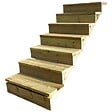 VINUOVO - BERLIN Escalier extérieur bois 7 marches H 122cm L-100cm - avec contre marche - vignette