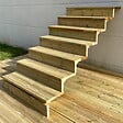 VINUOVO - BERLIN Escalier extérieur bois 7 marches H 122cm L-100cm - avec contre marche - vignette
