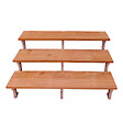 VINUOVO - Escalier en acier BALI, 3 marches en bois exotique Bangkirai, Hauteur 54 cm - L 140 cm - vignette