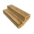 VINUOVO - BERLIN Escalier extérieur bois 2 marches H 37cm L-120cm - avec contre marche - vignette