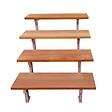 VINUOVO - Escalier en acier BALI, 4 marches en bois exotique Bangkirai, Hauteur 71 cm - L 100 cm - vignette
