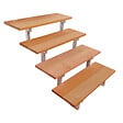 VINUOVO - Escalier en acier BALI, 4 marches en bois exotique Bangkirai, Hauteur 71 cm - L 100 cm - vignette