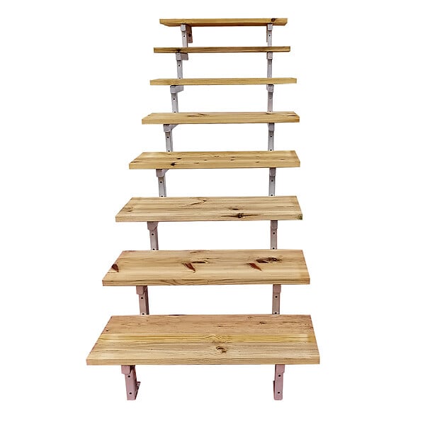 VINUOVO - Escalier OSLO métal et pin - H 139cm -8 marches -largeur 80cm -- sans contre marches - large