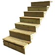 VINUOVO - BERLIN Escalier extérieur bois 7 marches H 122cm L-60cm - avec contre marche - vignette