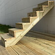 VINUOVO - BERLIN Escalier extérieur bois 7 marches H 122cm L-60cm - avec contre marche - vignette