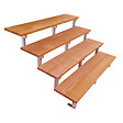 VINUOVO - Escalier en acier BALI, 4 marches en bois exotique Bangkirai, Hauteur 71 cm - L 120 cm - vignette