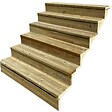 VINUOVO - BERLIN Escalier extérieur bois 6 marches H 105cm L-120cm - avec contre marche - vignette