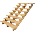 VINUOVO - BERLIN Escalier extérieur bois 8 marches H 139cm L-140cm - sans contre marche - vignette