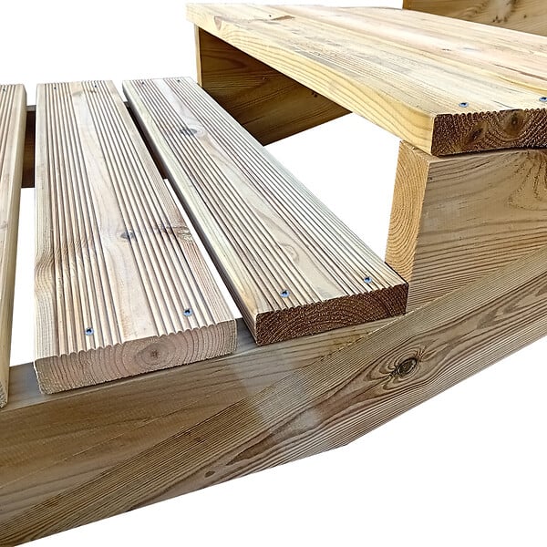 VINUOVO - Escalier bois avec marches XL h68cm 5 m l120cm ouvert - large