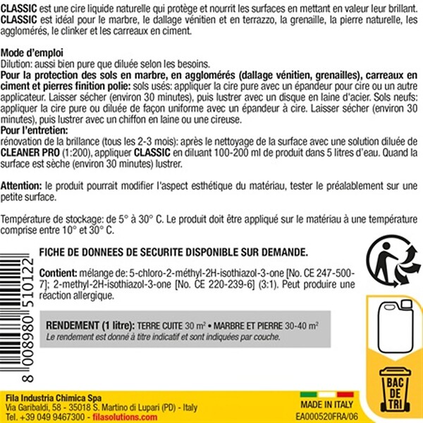 FILA - Cire liquide écologique CLASSIC - Bidon 1L- réf : 51001212 - FILA - large