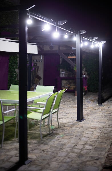 TIBELEC - Guirlande LED connectable 10 ampoules B22 - Blanc - 10m - large