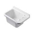 INTEC - Lavabo Mural en Résine Blanc 50 x 32 cm Vasque Suspendue Anti-chocs - Evier Lave-Mains Salle de Bain WC Garage Buanderie - vignette