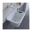INTEC - Lavabo Mural en Résine Blanc 50 x 32 cm Vasque Suspendue Anti-chocs - Evier Lave-Mains Salle de Bain WC Garage Buanderie - vignette