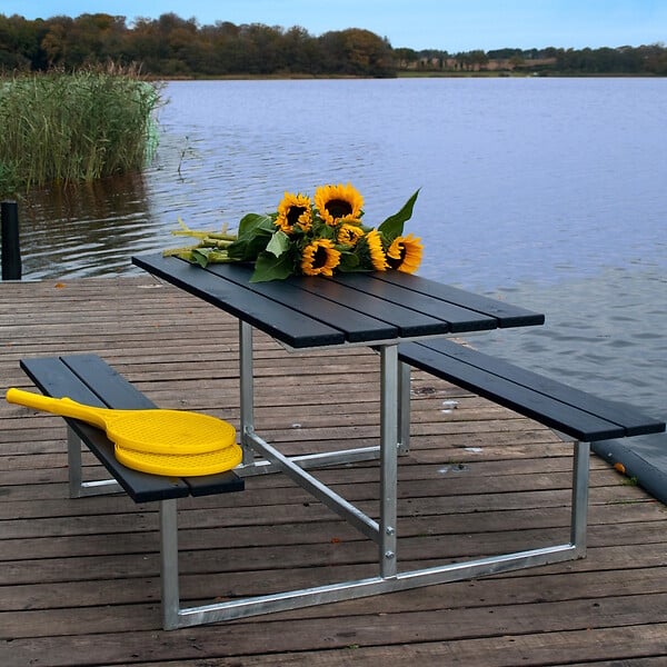 PLUS A/S - Table pique nique bois enfant Basic lasure noire - large