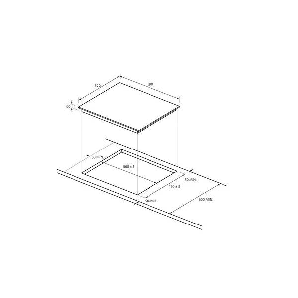 CANDY - table de cuisson induction 60cm 4 feux - CTP644SCBB - large