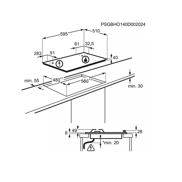 ELECTROLUX - Table De Cuisson Gaz 60cm 4 Feux - KGS6424K - large