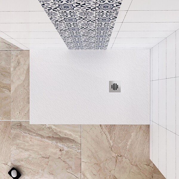 AICA SANITAIRE - Receveur de douche 80x120cm extra-plat antidérapant avec une grille en inox - large