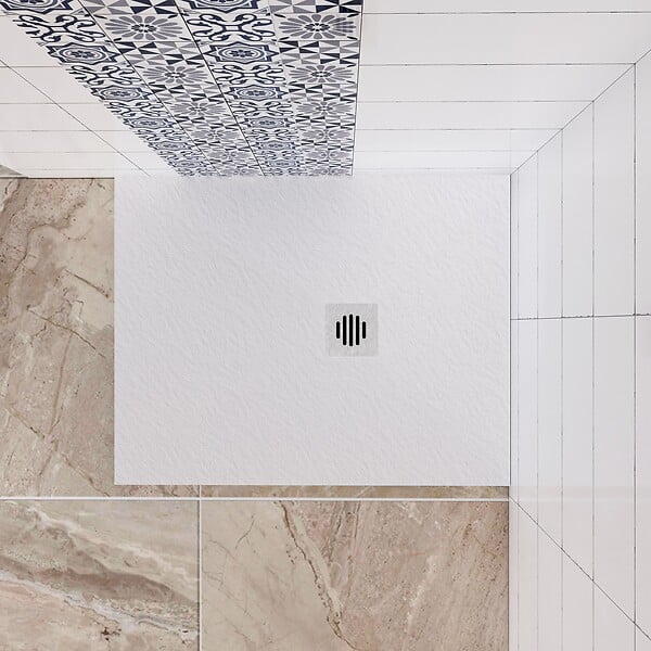 AICA SANITAIRE - Receveur de douche 90x100cm extra-plat antidérapant avec une grille en ABS - large