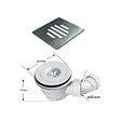 AICA SANITAIRE - Receveur de douche 80x100cm extra-plat antidérapant avec une grille en inox - vignette