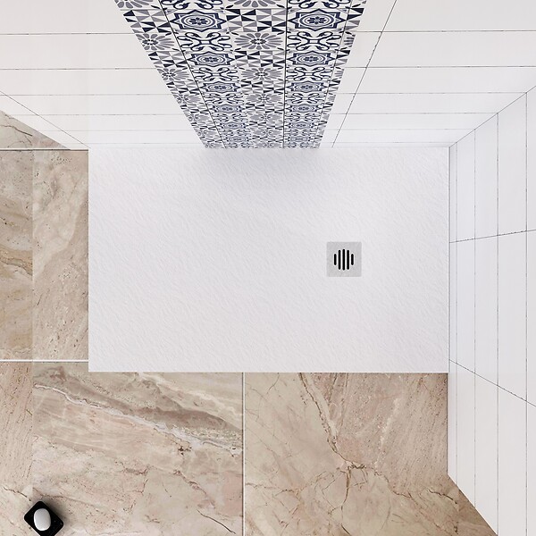 AICA SANITAIRE - Receveur de douche 80x120cm extra-plat antidérapant avec une grille en ABS - large