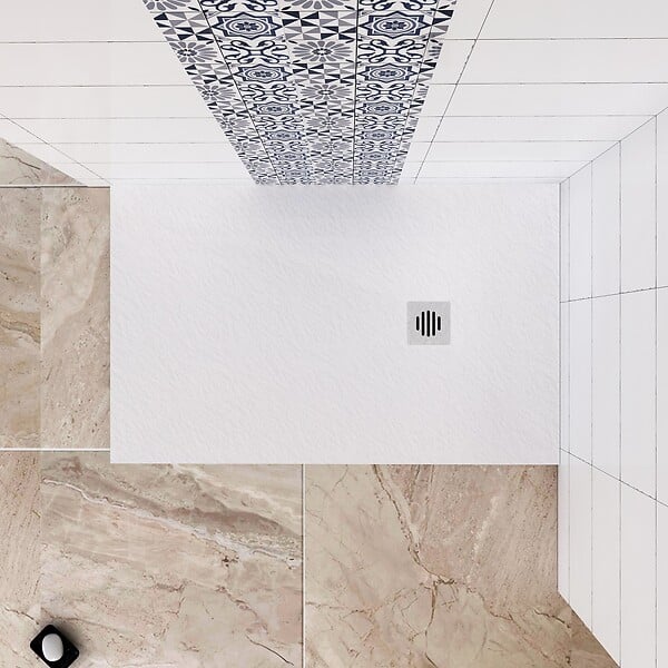 AICA SANITAIRE - Receveur de douche 90x120cm extra-plat antidérapant avec une grille en ABS - large