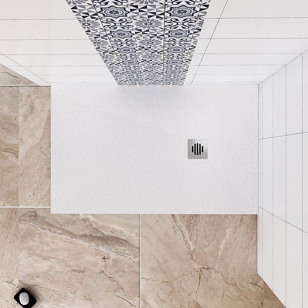 AICA SANITAIRE - Receveur de douche 90x140cm extra-plat antidérapant avec une grille en inox - large