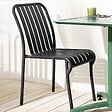 OVIALA - Chaise design de terrasse en aluminium noire - Faro - vignette