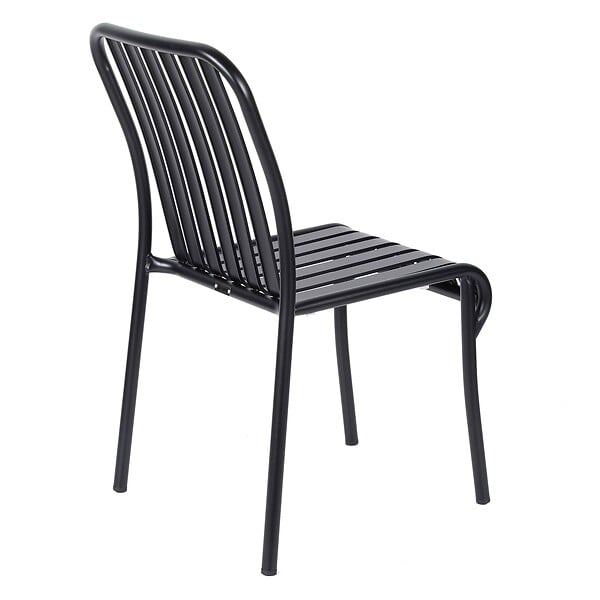 OVIALA - Chaise design de terrasse en aluminium noire - Faro - large