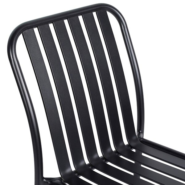 OVIALA - Chaise design de terrasse en aluminium noire - Faro - large