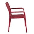 OVIALA - Chaise de terrasse avec accoudoirs en aluminium rouge - Faro - vignette