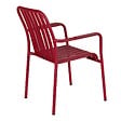 OVIALA - Chaise de terrasse avec accoudoirs en aluminium rouge - Faro - vignette