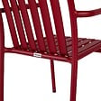 OVIALA - Chaise de terrasse avec accoudoirs en aluminium rouge - Faro - vignette