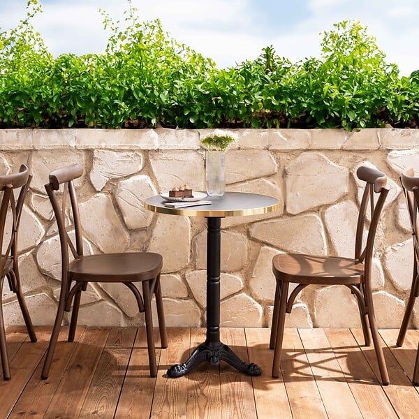 OVIALA - Chaise de terrasse bois en aluminium - Sintra - large