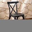 OVIALA - Chaise de terrasse noire en aluminium effet bois - Sintra - vignette