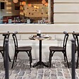 OVIALA - Chaise de terrasse noire en aluminium effet bois - Sintra - vignette
