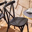 OVIALA - Chaise de terrasse noire en aluminium effet bois - Sintra - vignette